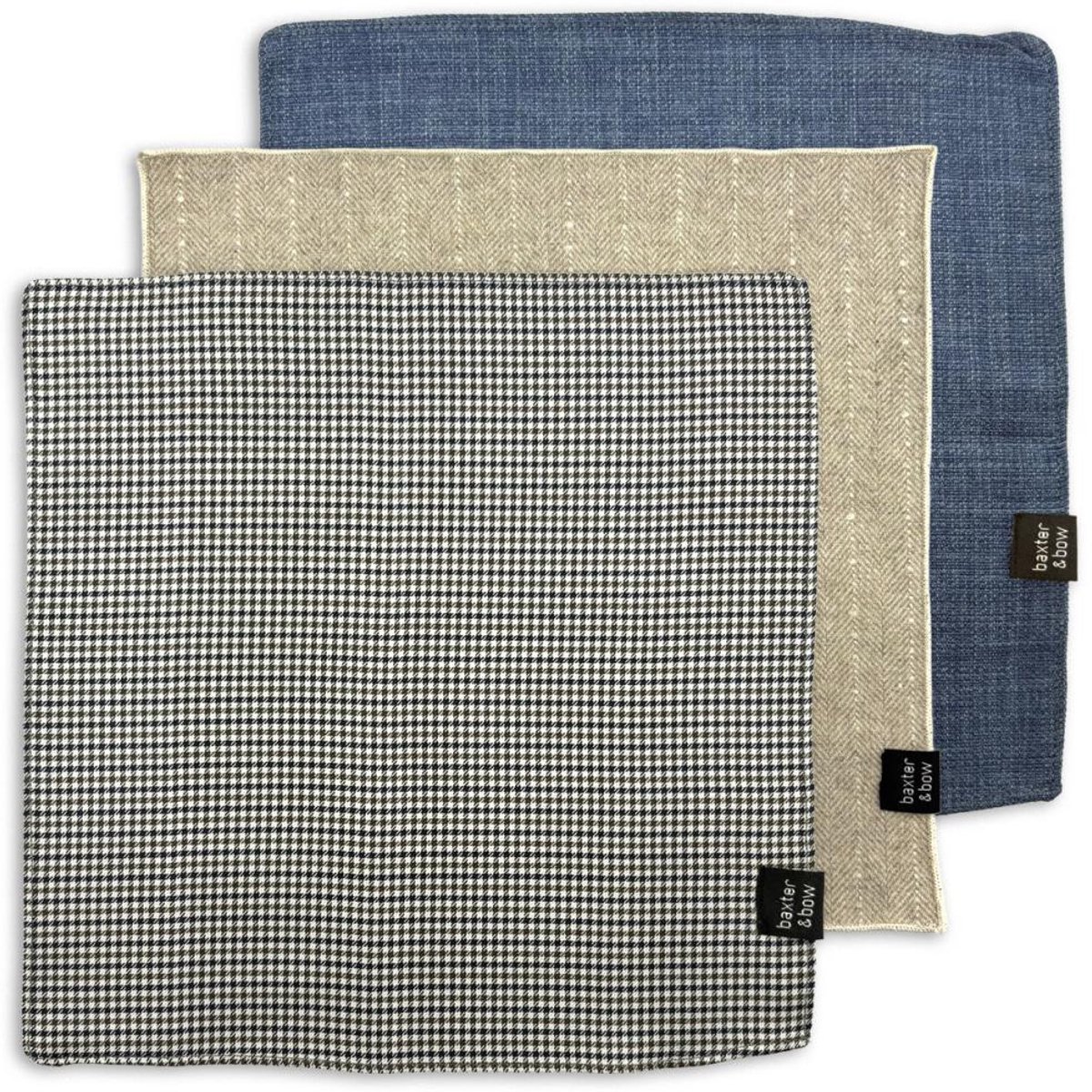 Baxter & Bow - Pochet Set Heren - 3 Stuks - Mason Fold