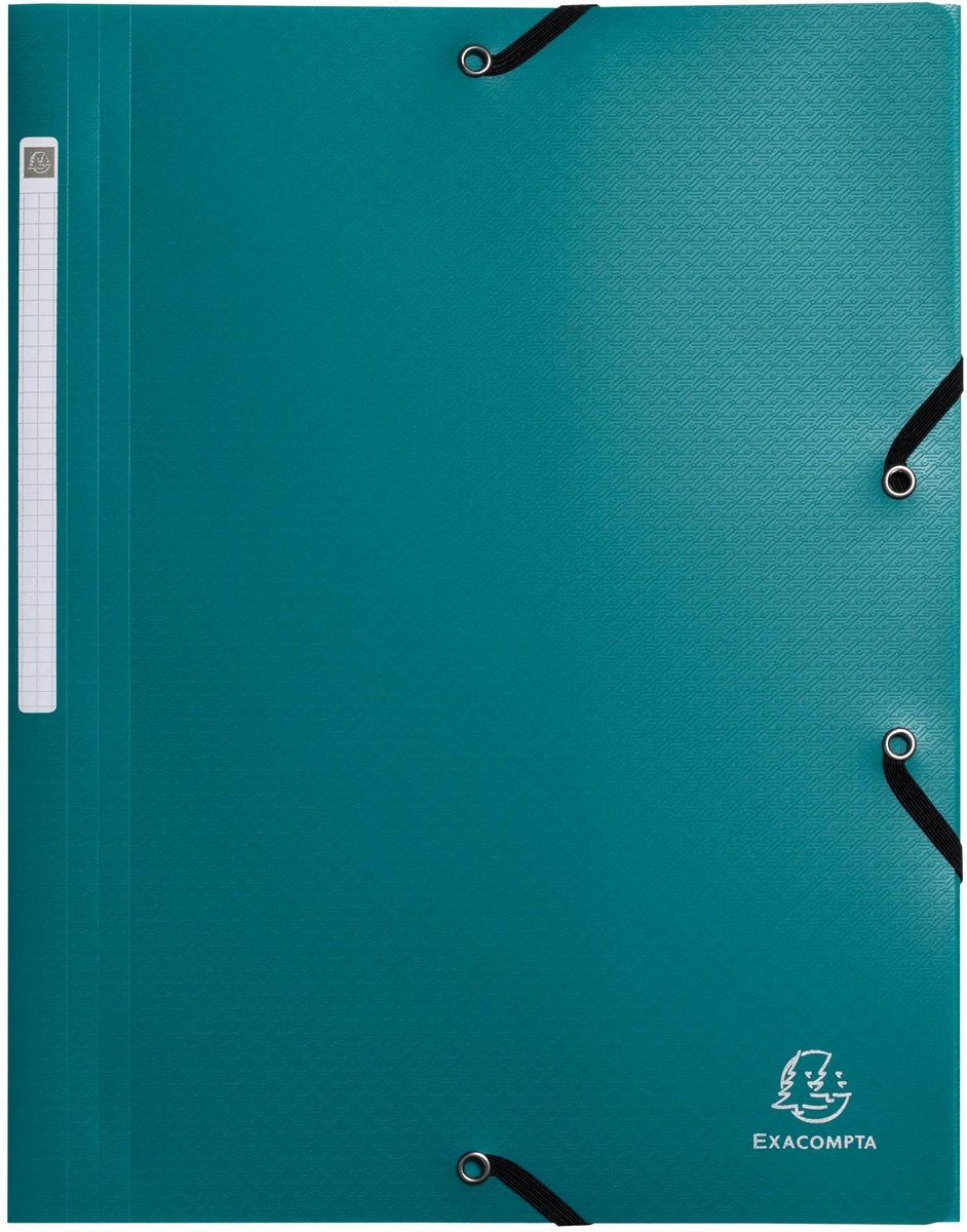 Exacompta Elastomap - 3 kleppen - Elastiek - A4 - Groen