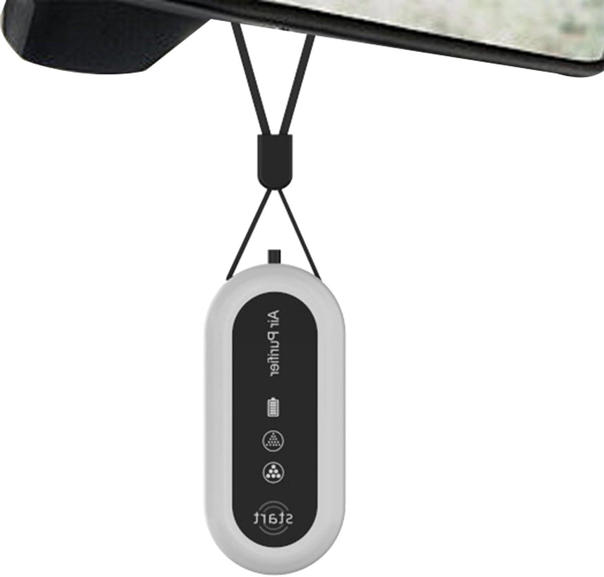 Luchtzuiveraar Ketting - Persoonlijke Ionizer - Reizen en Buiten - Geïntegreerde Luchtkwaliteit Sensor - 2.5 x 9.5 cm - Wit