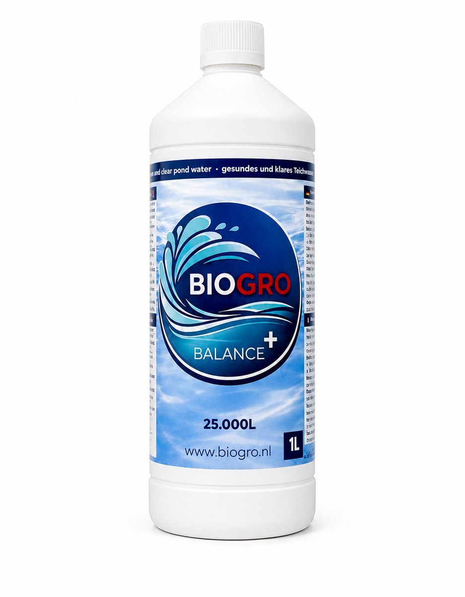 BIOGRO BALANCE+ - Vijver bacteriën 1L - Voor ±25.000L vijverwater - Ondersteunt helder water en biologisch evenwicht