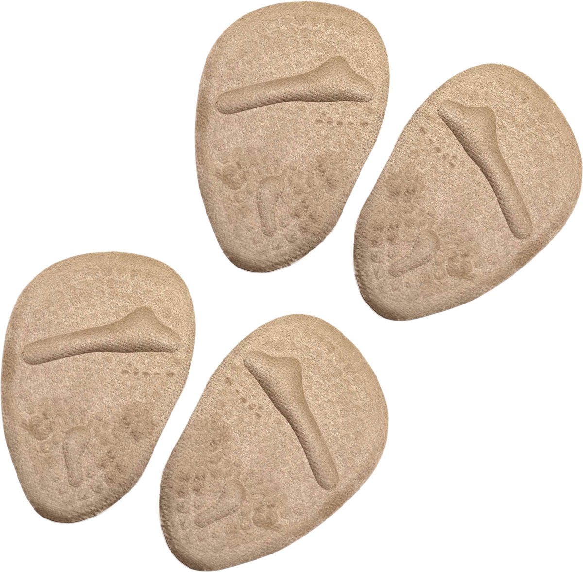 Purepeak Voorvoetkussen Set 4 Stuks - Voorvoet Inlegzooltjes - Beige - Zooltjes - Schoenverkleiner