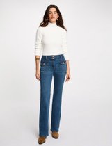 Morgan - High-waisted bootcut jeans 241-Polen Jean stone - Maat : 42