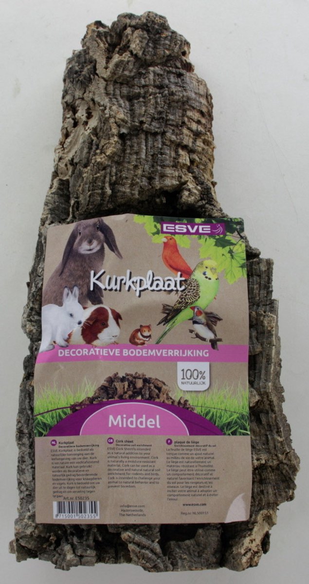 ESVE Kurkplaat | natuurlijke verrijking voor verblijf | maat Medium of Large Medium