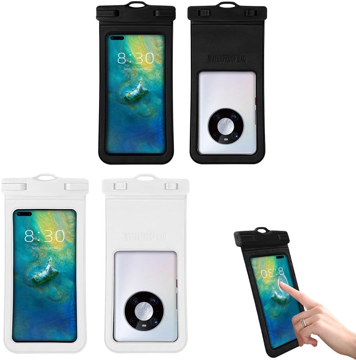 Dailygoods- Telefoontasjes Set van 2 - Waterdichte Tas - Geschikt voor Mobiele Telefoon - Verstelbare Schouderriem - Hoogwaardig PVC - Transparant