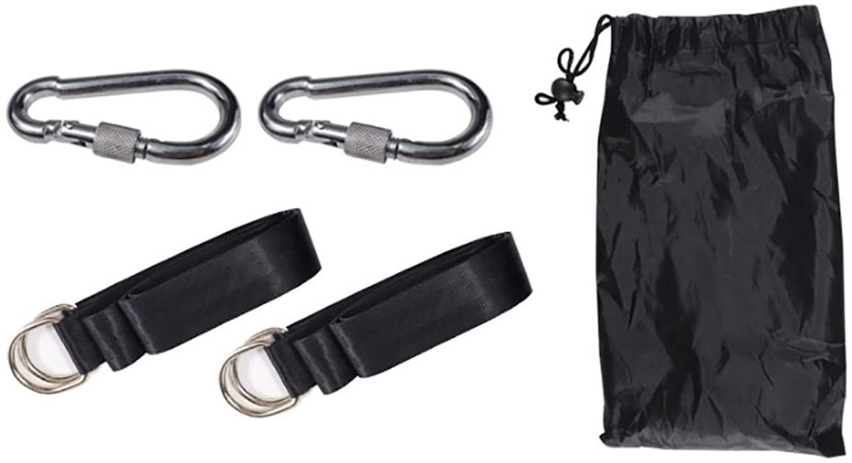 Dailygoods- Ophangset - 1,5 meter lange riem - Karabijnhaak - Boomschommel - Hangmatten - Nylon schommelbanden, 2000 pond draagvermogen