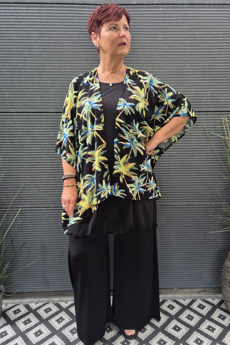 Bagoes kimono kort palmboom print