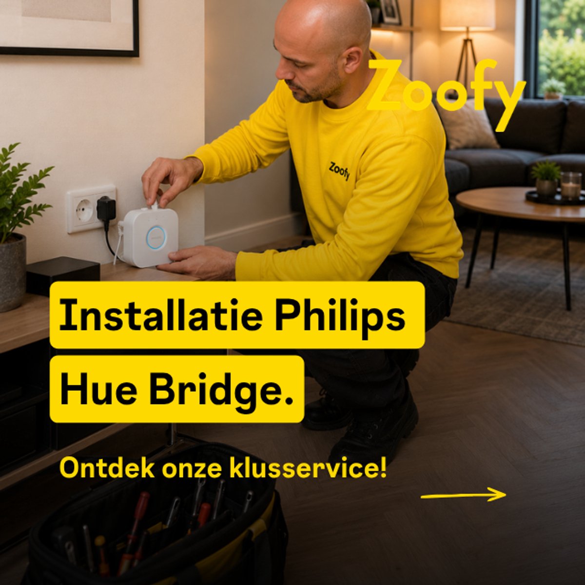 Installatie Philips Hue Bridge - Door Zoofy in samenwerking met bol.com - Installatie-afspraak gepland binnen 1 werkdag