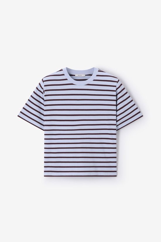 Lichtblauw Gestreept Oversized T-shirt