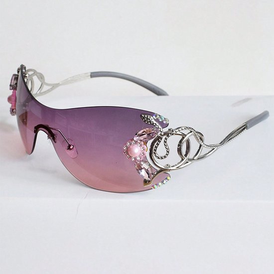 Zonnebril met geïntegreerde lens - Outdoor-zonnebril - Mode - Unisex - Outdoor-reizen - Stijlvolle oversized skibril - Paars — afbeelding 4