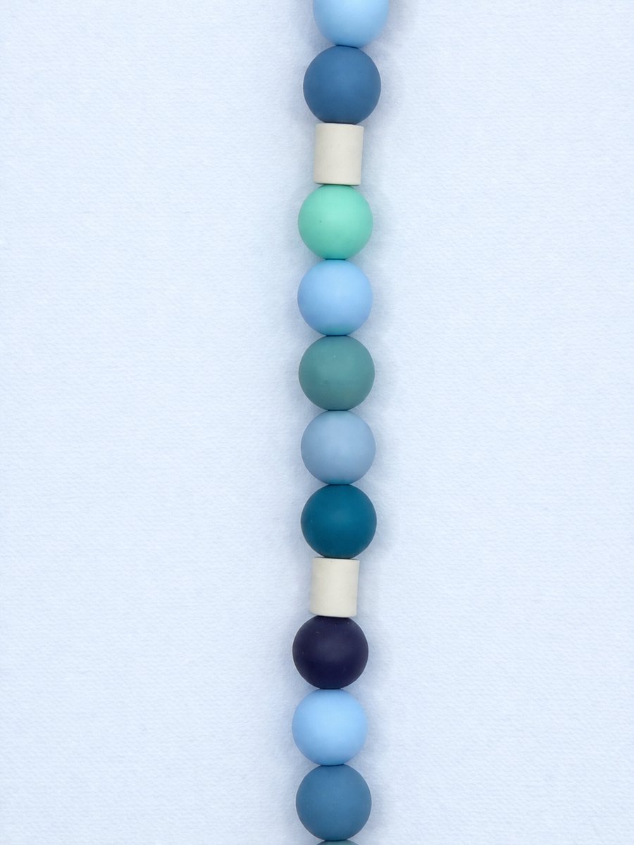 anti tekenketting hond - tekenketting met EM-kralen - keramische tekenband - Aqua Breeze- maat S