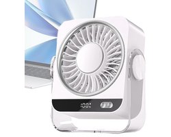 Tafelventilator met Koelelement – Mini Ventilator -Ventilator met digitaal batterijdisplay – Aircooler – Luchtkoeler – USB Ventilator – Mini Airco – Bureau Ventilator – Ventilator met Water – Waterkoeling – Air Cooler -Wit