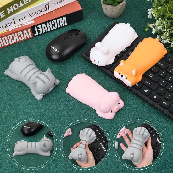 2 Stuks Ergonomische Polssteunen voor Muizen en Toetsenborden, Geheugenfoam, Antislip, Ideaal voor Kantoor en Gaming — afbeelding 4