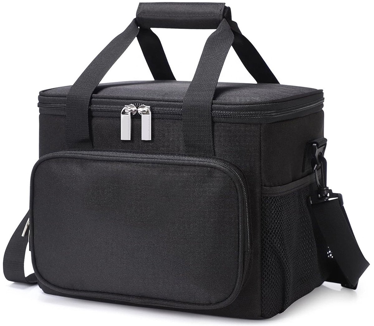 Ciddo 4 Laags Geïsoleerde Koeltas - Lunchtas 15 liter - Opvouwbaar - Zwart - Vakantie - Picknick - Voor School, Werk En Outdoor