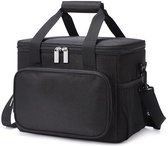 Ciddo 4 Laags Geïsoleerde Koeltas - Lunchtas 15 liter - Opvouwbaar - Zwart - Vakantie - Picknick - Voor School, Werk En Outdoor