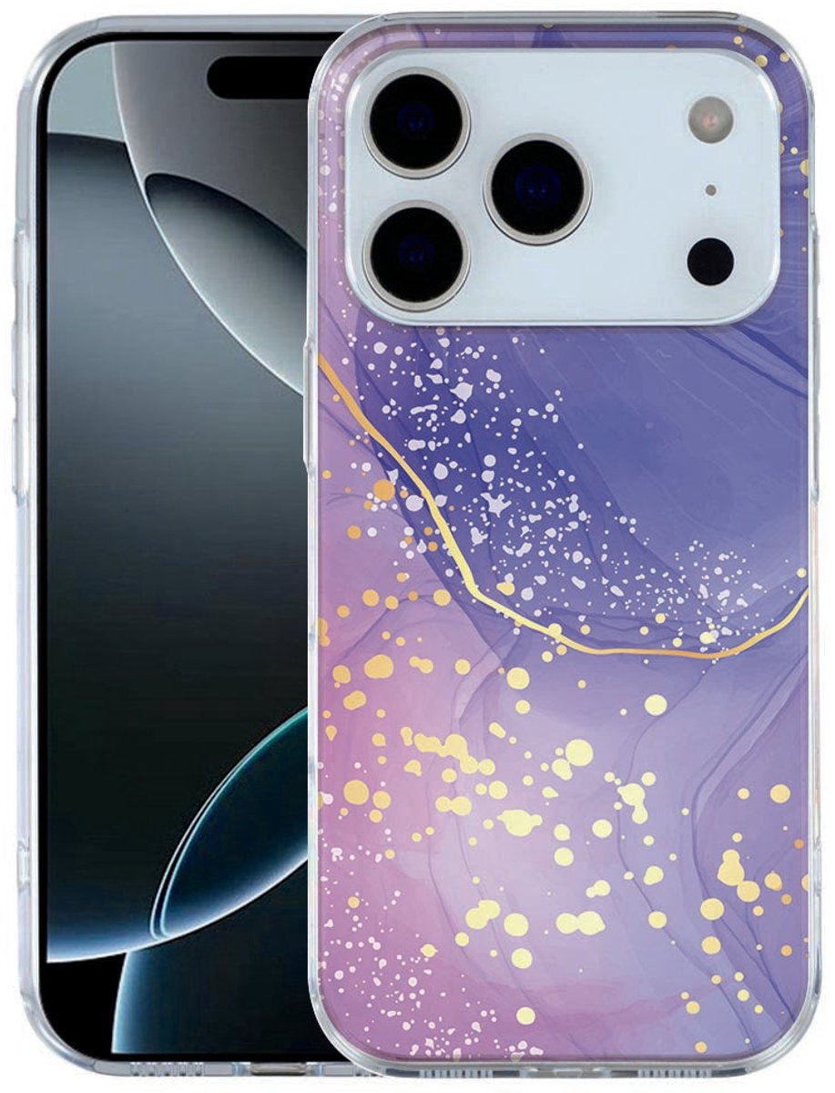 voor Apple iPhone 17 Pro Softcase Back cover Watercolor Paars