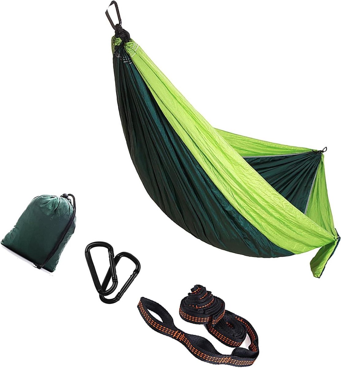 Hangmat Buiten - Kampeerhangmat Reishangmat - Ontspannen in de natuur - Lichtgewicht en compact - 270 x 140 cm