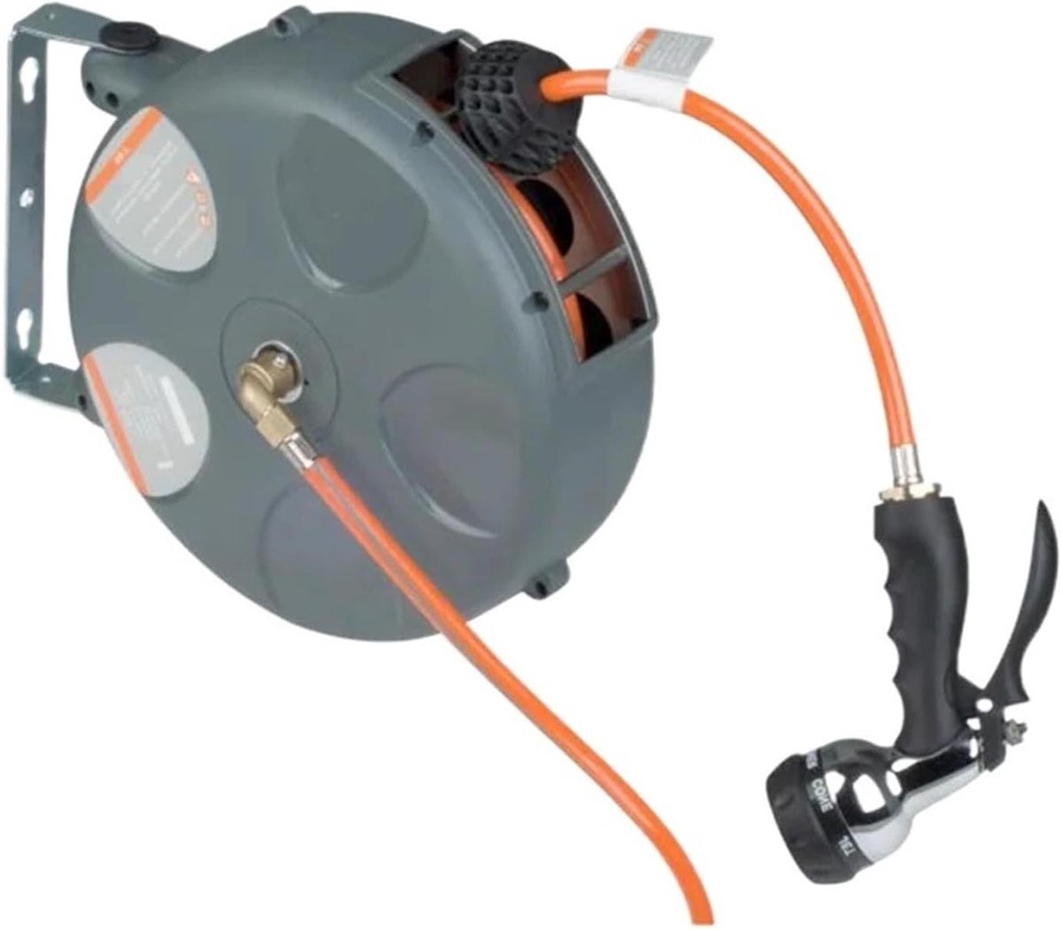Waterhaspel - Slangoproler - Tuinonderhoud - Automatische oproller - 10 meter - Zwart