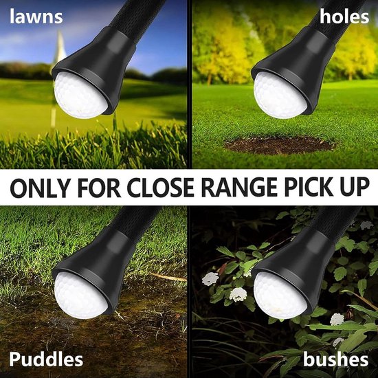 Golfbal Verzamelaar - Putter Opzetstuk - Oefenen op Green - Handsfree Verzamelen - 4 Delig - Zwart — afbeelding 4