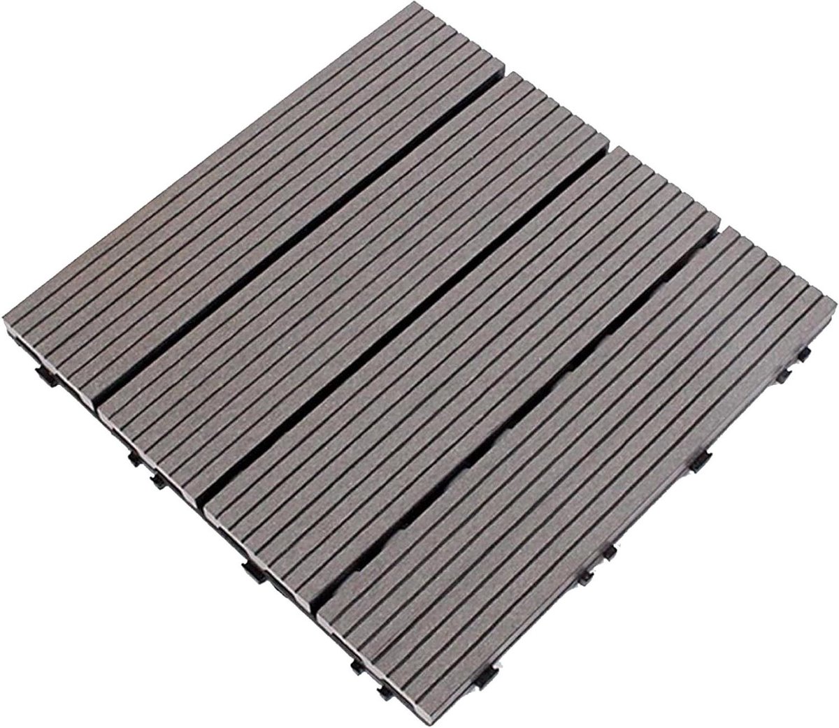 Composiet Terrastegels - Kliktegels Tuin - Buiten Leven - Duurzaam Waterdicht - 10 Stuks - Grijs