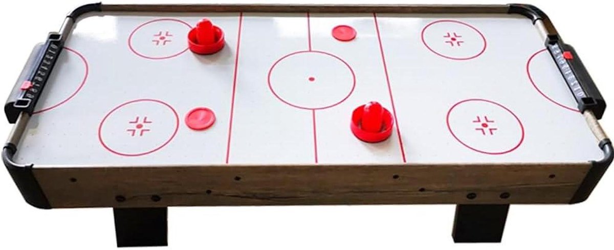 Airhockey Tafel - Mini Tafelspel - Familie Plezier - Ingebouwde Ventilator - 95 x 54 cm - Houtlook