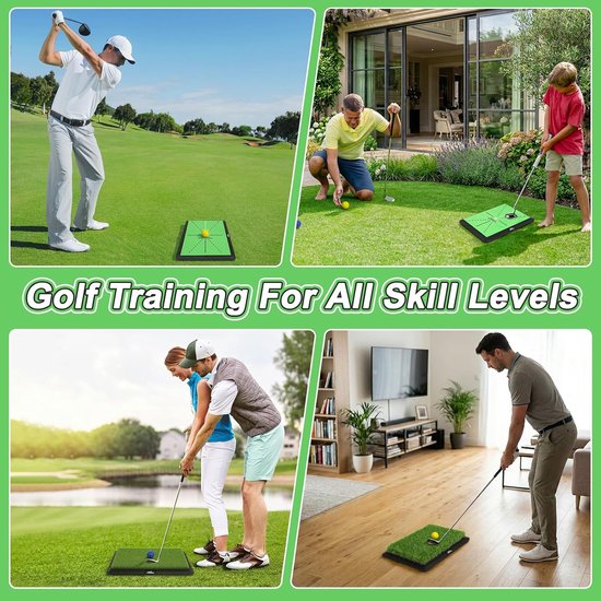 Golf Oefenmat - Swing Trainer - Golfslag Verbeteren - 3-in-1 Matten - 40x30cm - Groen van GOLF — afbeelding 4