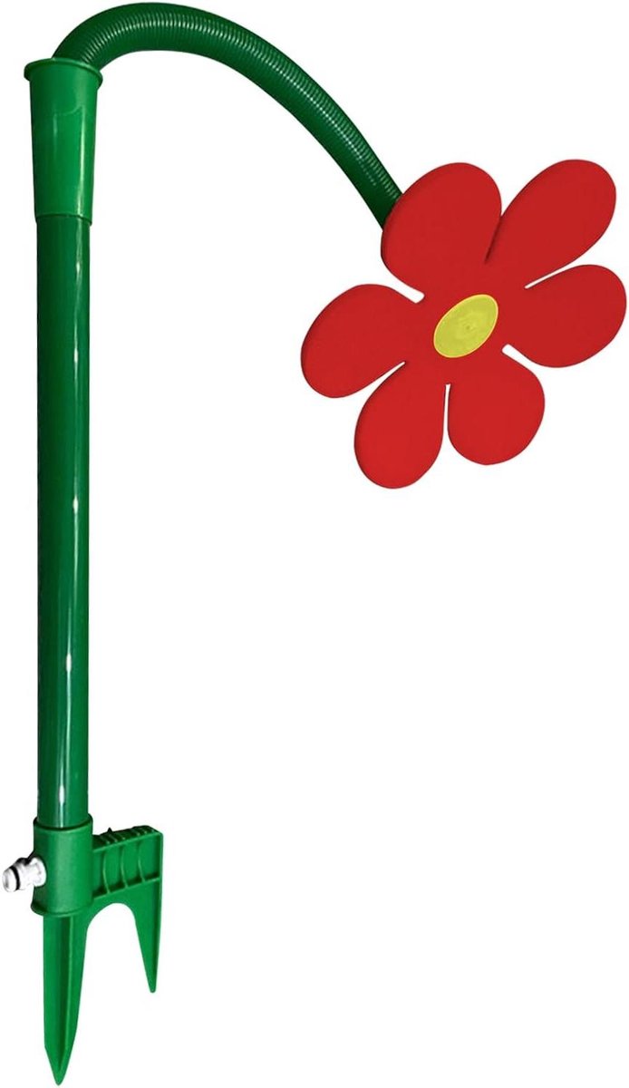 Bloem Sprinkler - Dansende Bloem - Interactief Waterplezier - 360 Graden Rotatie - 38 x 26 x 6 cm - Rood