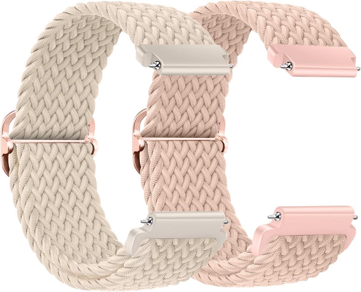 Gevlochten Armband - Nylon Band - Smartwatch Gebruik - Snel Verstelbaar - 18 mm - Zwart