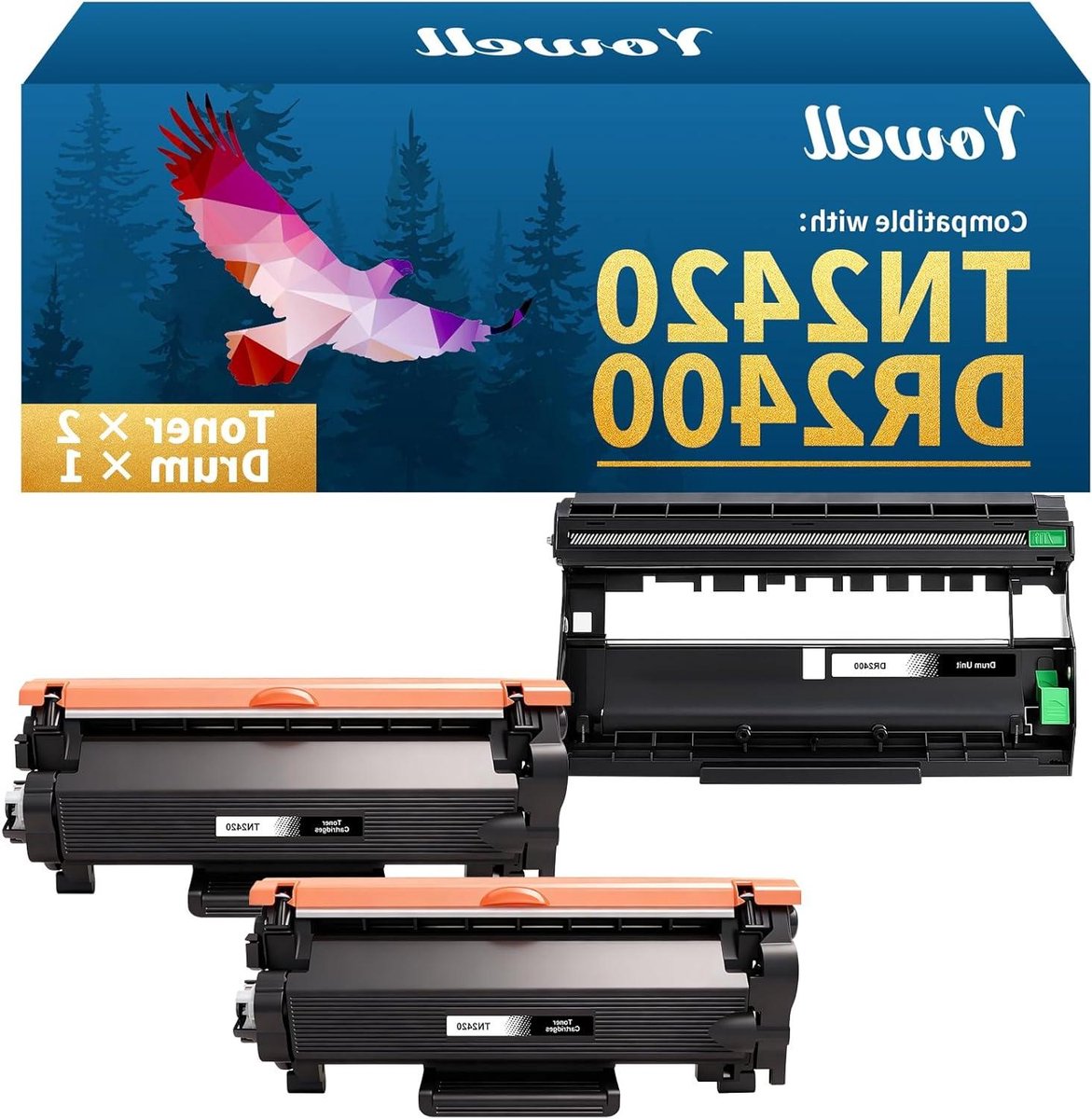 Toner en Trommel Set - Printer Supplies - Kantoor Printen - Hoge Paginarendement - 2x Toner 1x Trommel - Zwart