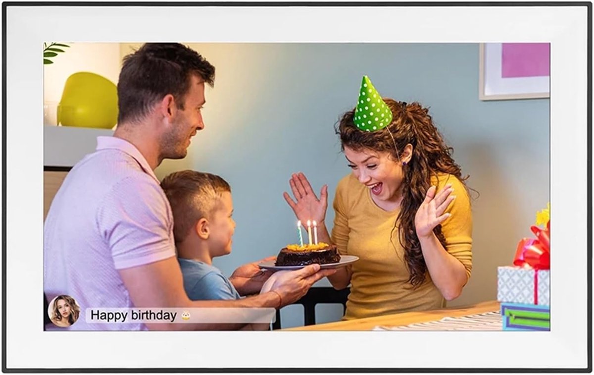 Digitale Fotolijst - Smart Wifi Display - Foto's Delen - Full HD Touchscreen - 156 Inch - Zwart