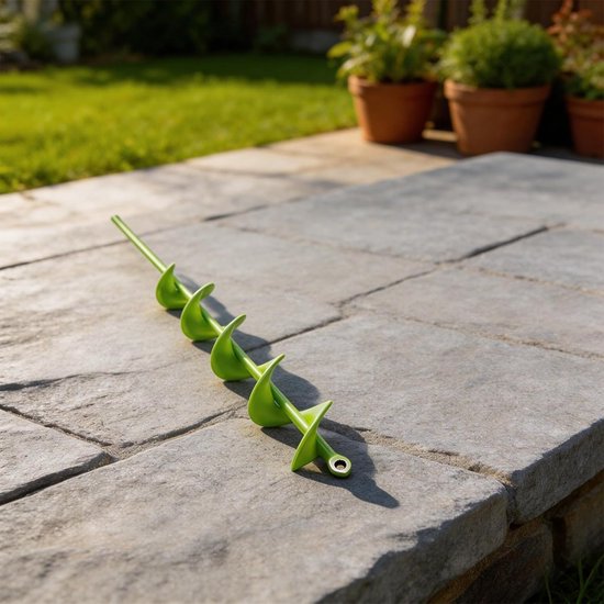Stalen Grondboor - Tuingereedschap - Diepe Planten - Massief Roestvrij Staal - 400 x 60 mm - Groen — afbeelding 3