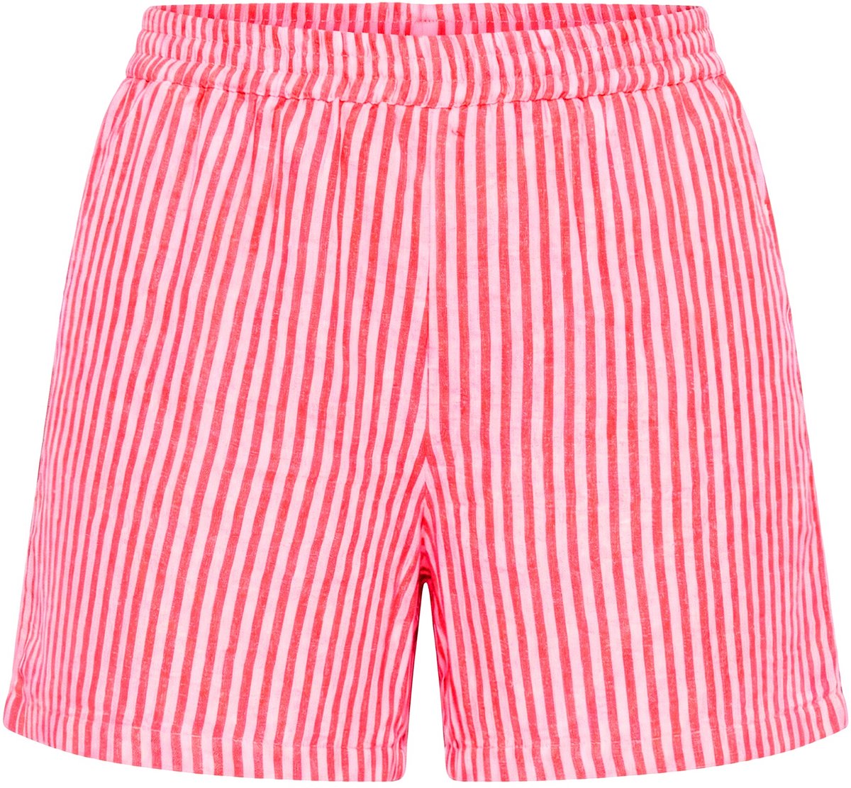 Angel of Style - Dames - Short wijde pijp mousseline strepen - Koraal - Maat 42