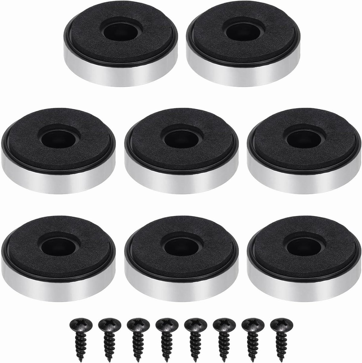 Luidspreker Isolatiepoten - Dempingsvoetjes - Geluid Verbeteren - Schokabsorberend Schuim - 40 x 10 mm - Zilver