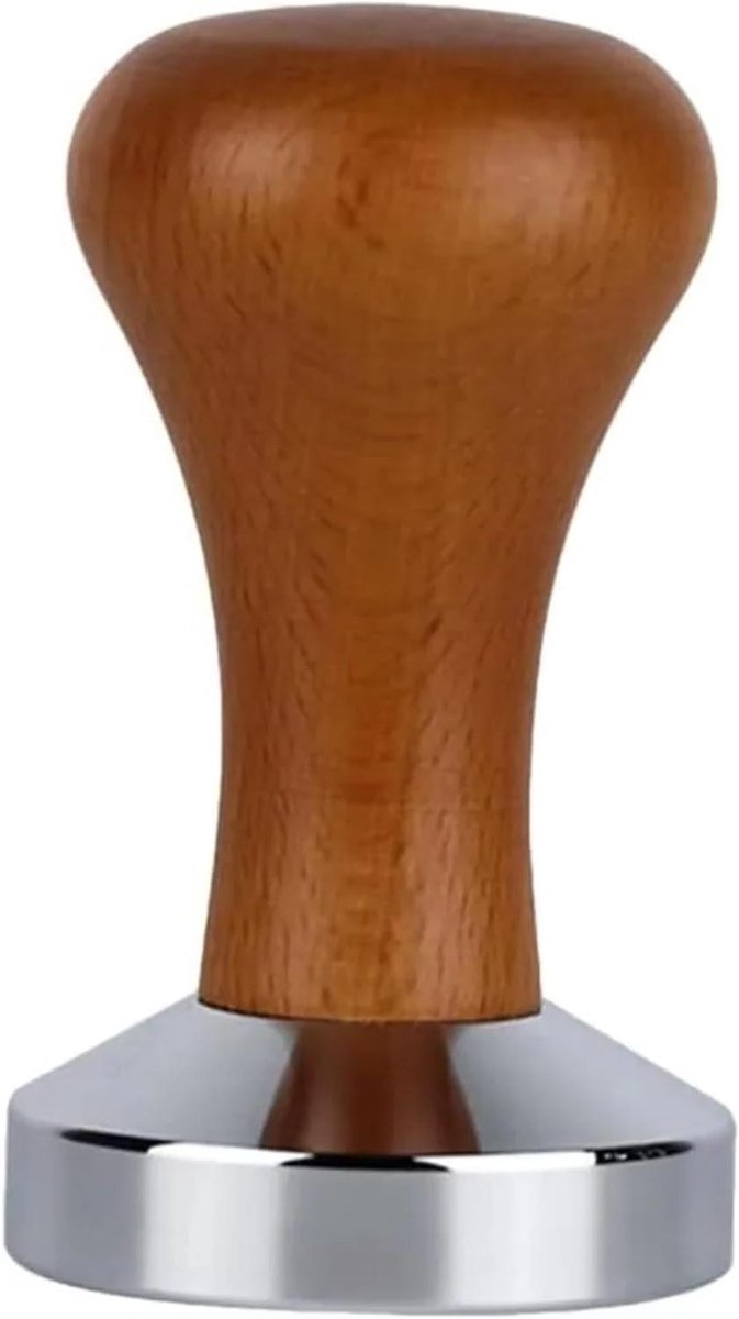 Koffiestamper - Espresso pers - Koffie bereiden - Stevige constructie - 53 mm diameter - Hout
