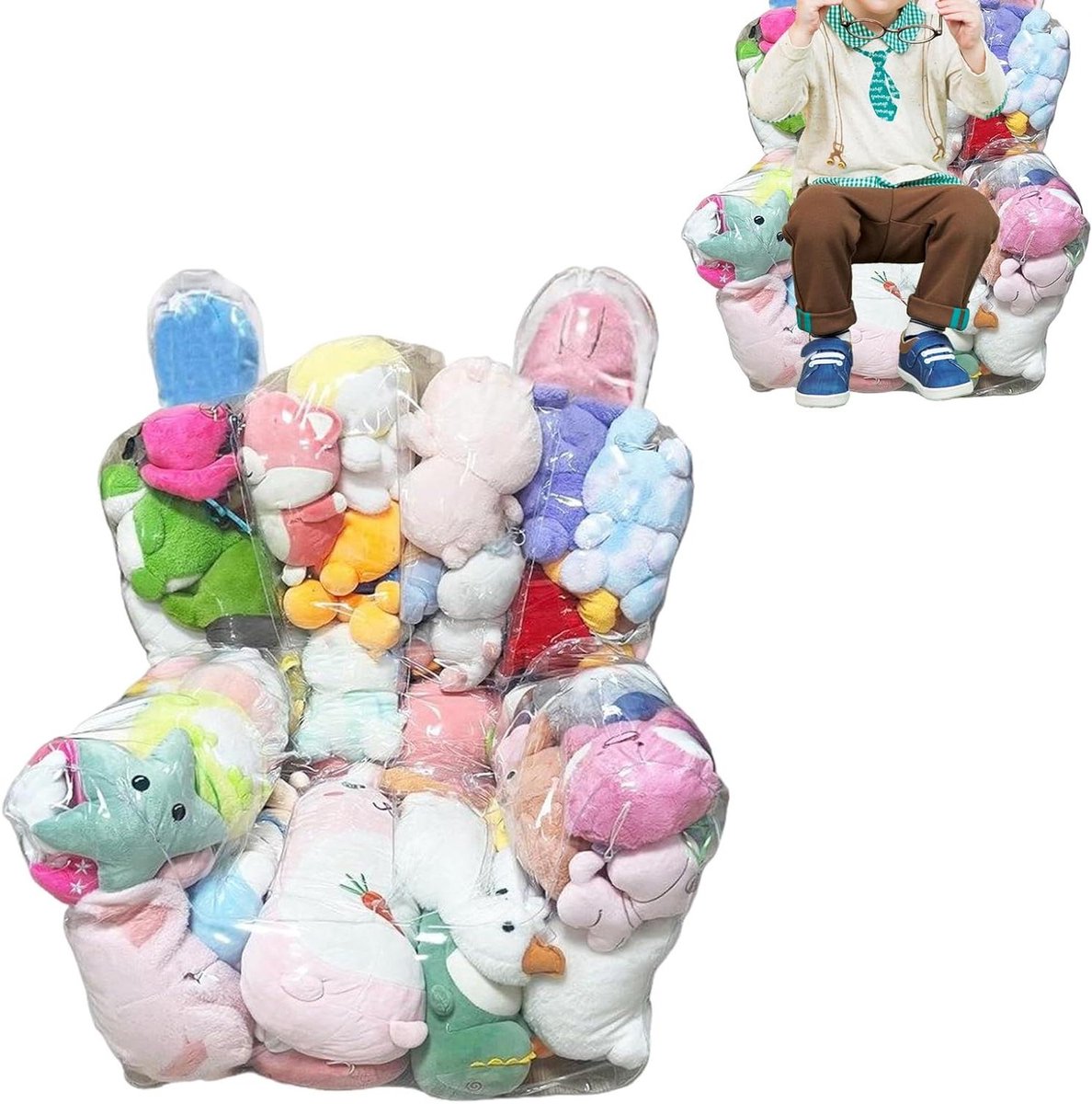 Zitzak Opberg - Knuffelbank Speelgoed - Speelgoed Organiseren - Waterdichte Bescherming - 45x35x30 cm - A