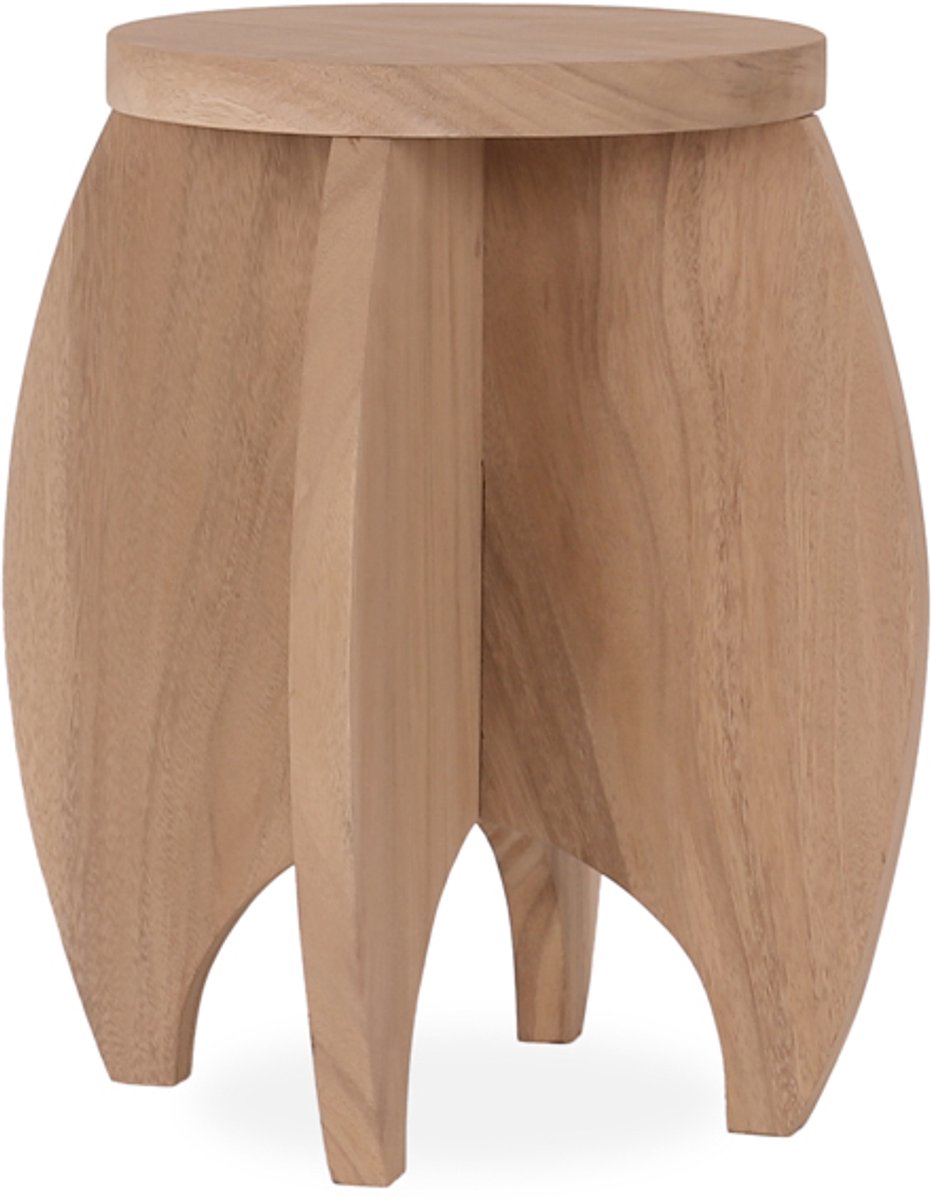 Rond Houten Krukje Elia - Plantentafeltje – Ø 40 cm – Hoogte 45 cm – Zelf te Monteren
