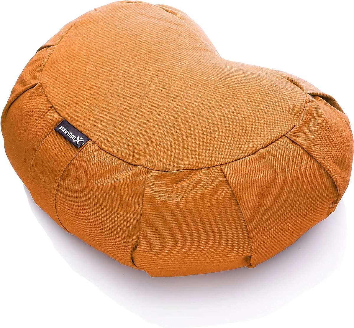 Halve maan kussen - Meditatie zitkussen - Yoga ontspanning - Natuurlijke vulling - 42 x 30 x 15 cm - Oranje