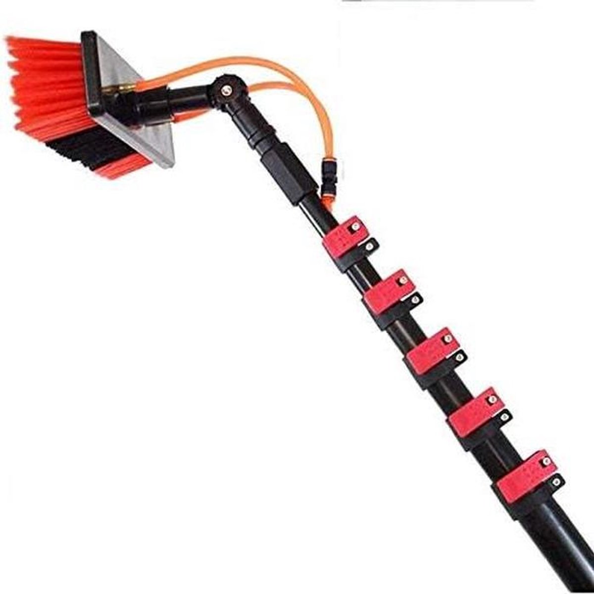 Glazenwasser Set - Telescoopsteel Reiniger - Hoge Ramen Wassen - Waterstraal Systeem - 108 Meter Uitschuifbaar - Zilver