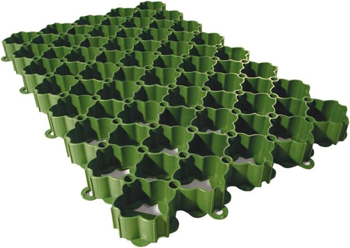 Grind Stabilisatie Mat - Honingraat Bodem - Waterdoorlatend Oppervlak - Hoge Cel Dichtheid - 59 x 39 cm - Groen