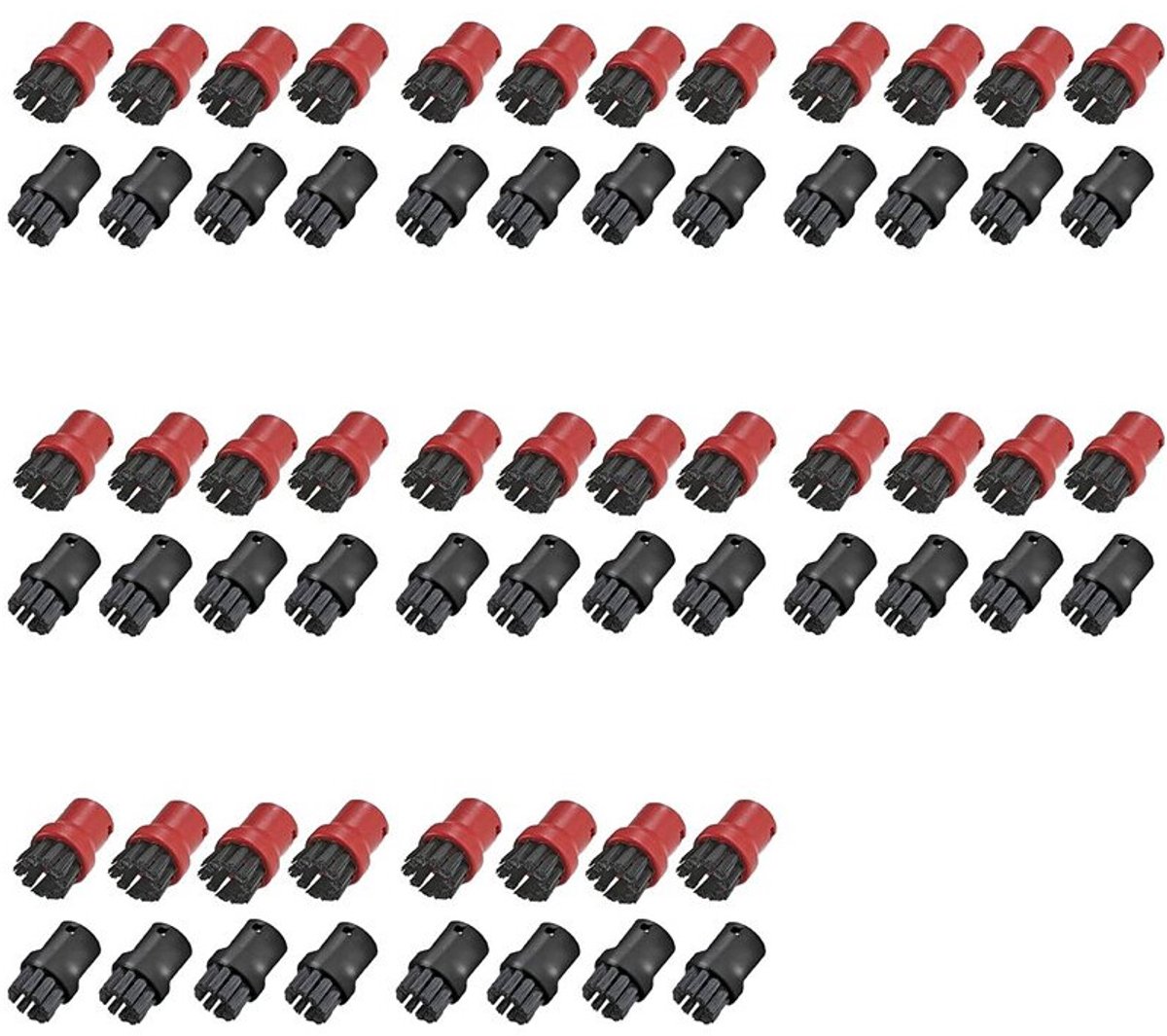 64-delige set mondstukborstels, geschikt voor stoomreinigers en handgereedschap SC1 SC2 SC3 SC4 SC5 SC7 Premium Edition (32 rode + 32 zwarte)
