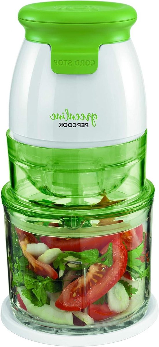 Universele Keukenmachine - Mini Hakker - Snel Ingrediënten Verwerken - Krachtige 550 Watt Motor - 700 ml Kom - Groen Wit