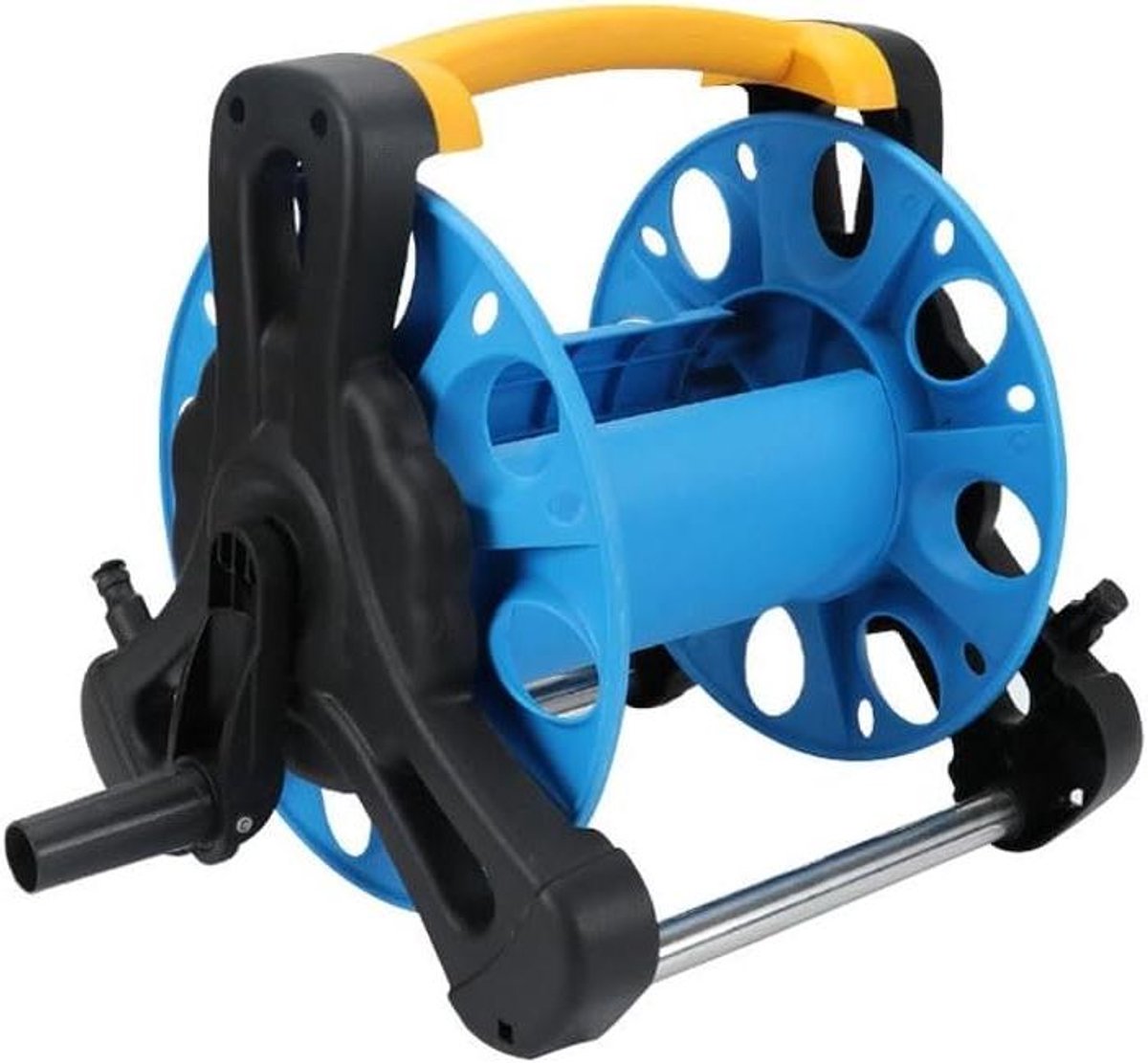 Slangoproller Waterslang - Slangenwagen - Tuin en Auto - Stabiel Driehoekig Ontwerp - 30-40 Meter - Blauw Geel