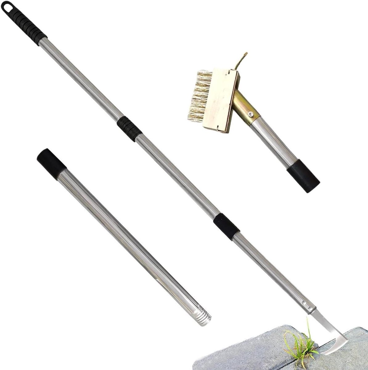 Onkruidverwijderaar - Voegenreiniger - Tuinonderhoud - Ergonomische steel - 44 cm - Grijs