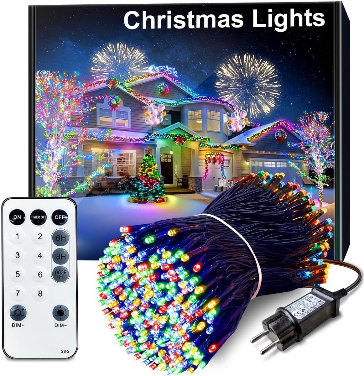 Kerstverlichting Buiten 30 m - 300 LED's - Lichtsnoer - 8 Lichtstanden - Afstandsbediening - IP65 Waterdicht - Aansluitbaar - Binnen en Buiten - Kerstdecoratie