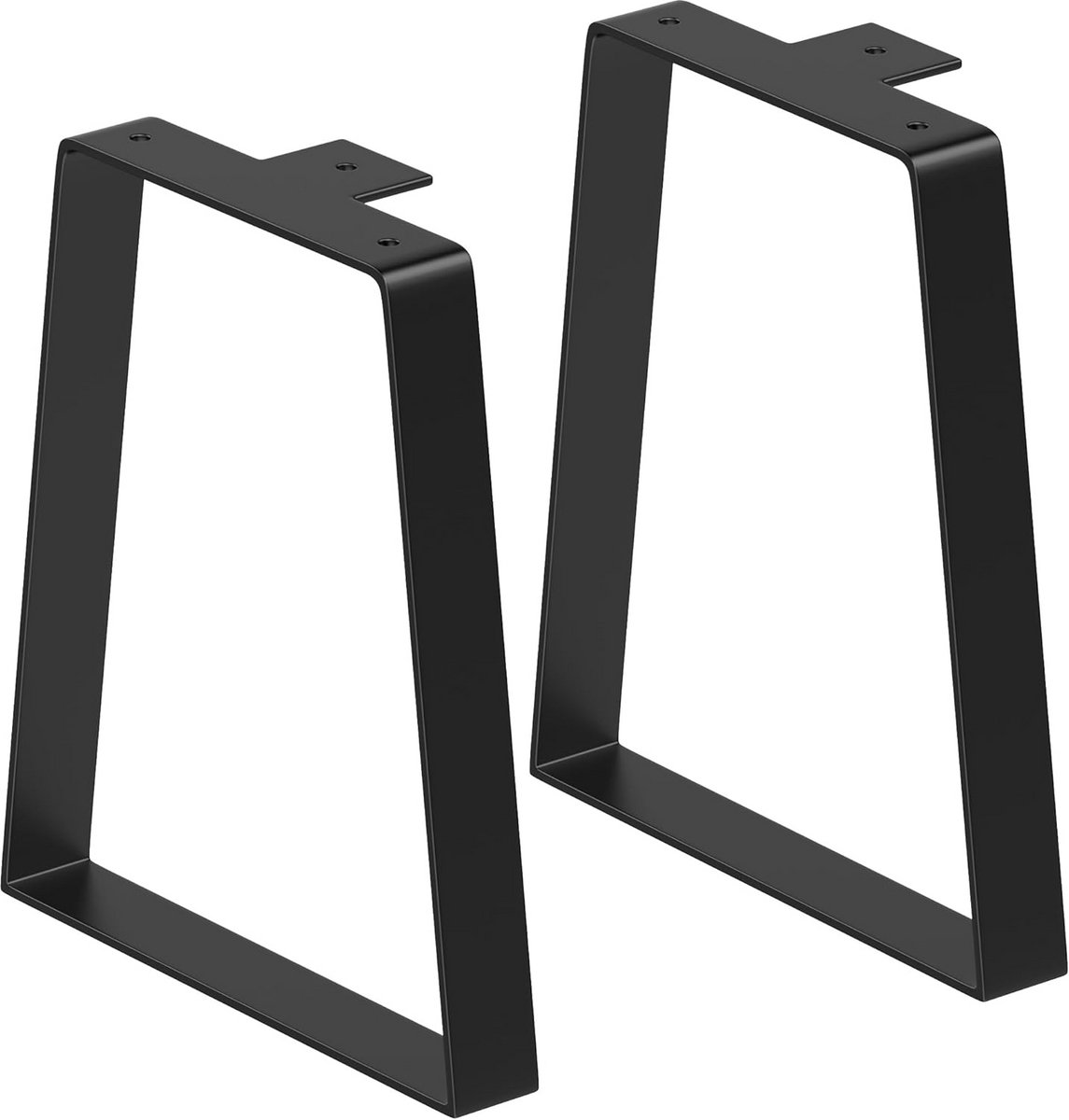 Set van 2 Zwarte Metalen Tafelpoten 30 cm - Trapezoïde Bureaupoten voor DIY Meubels