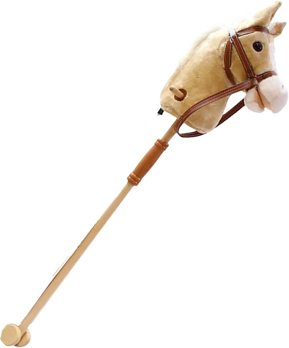 Stokpaard Speelgoed - Hobbypaard Rijdier - Actief Spelen - Zachte Pluche Kop - 100 cm Lengte - Bruin