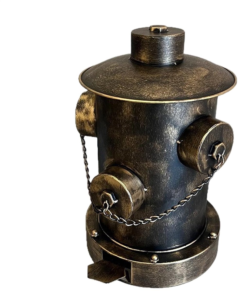 Vuilnisemmer met deksel - Afvalbak pedaal - Buiten en thuis - Unieke hydrantvorm - 28 x 40 cm