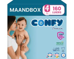 Confy Premium - Luiers Maat 4 (7-14kg) - 160 Luiers - Maandbox