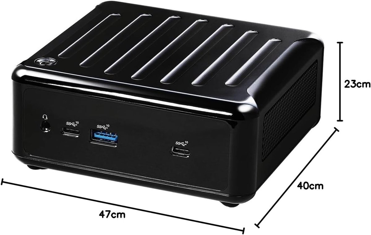 Mini PC - Compacte Computer - Kantoor Werk - Dubbele Gigabit LAN - 11 x 117 x 48 cm - Zwart