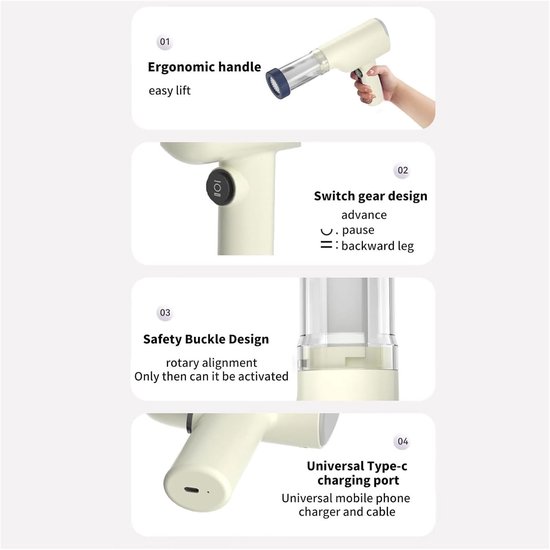Elektrische pastamachine en pastamachine, draadloos, draagbaar, 6-in-1, multifunctioneel keukengereedschap voor idiyappam, pasta en zelfgemaakte pasta (wit) — afbeelding 5