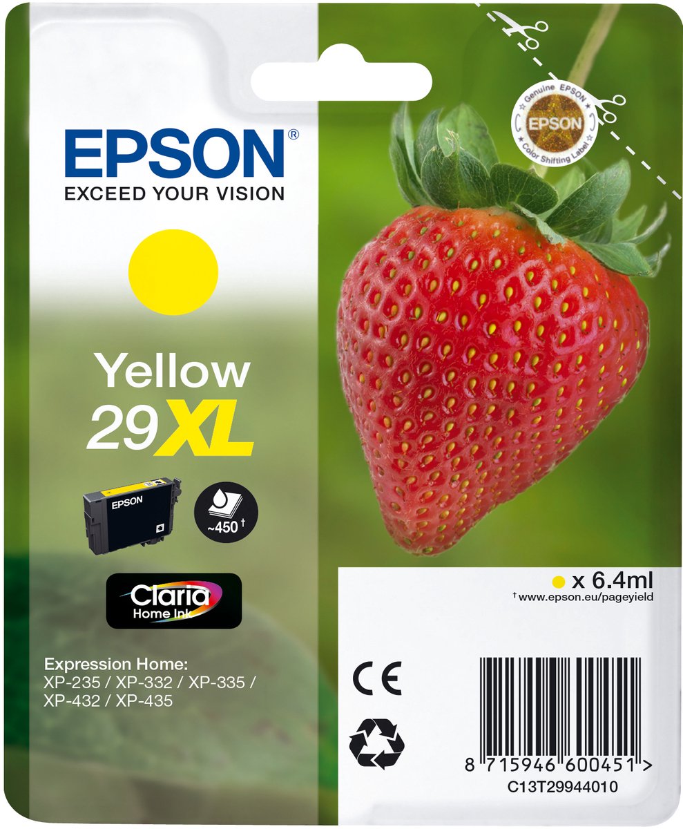 EPSON Cartridge Fraise Ink Claria Home Yellow XL